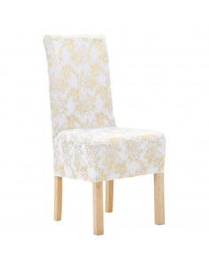 Coprisedia Elasticizzato Piano 6 pz Bianco con Stampa Dorata 2