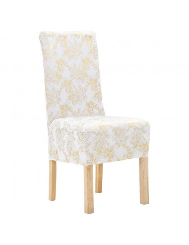 Coprisedia Elasticizzato Piano 6 pz Bianco con Stampa Dorata