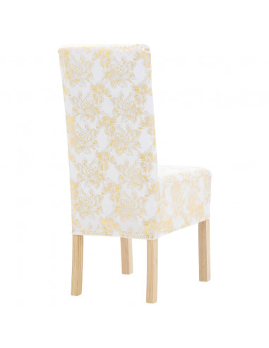 Coprisedia Elasticizzato Piano 6 pz Bianco con Stampa Dorata