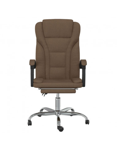 Poltrona da Ufficio Reclinabile Marrone in Tessuto