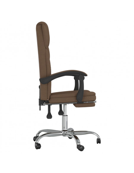 Poltrona da Ufficio Reclinabile Marrone in Tessuto