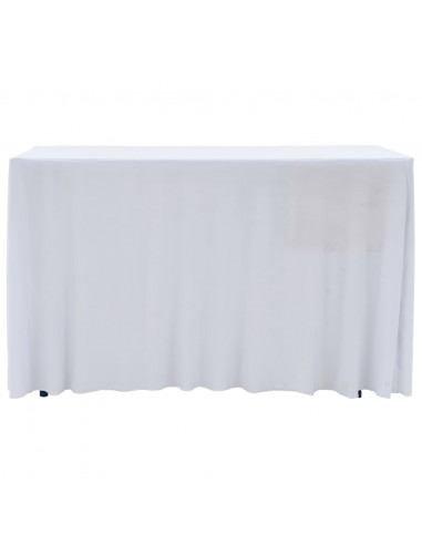 Copertura Elastica per Tavolo con Gonna 2 pz 183x76x74cm Bianco