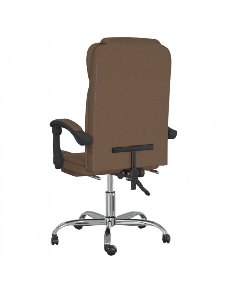 Poltrona da Ufficio Reclinabile Marrone in Tessuto