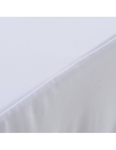 Copertura Elastica per Tavolo con Gonna 2 pz 183x76x74cm Bianco