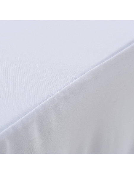 Copertura Elastica per Tavolo con Gonna 2 pz 183x76x74cm Bianco