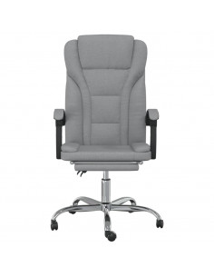 Poltrona da Ufficio Reclinabile Grigio Chiaro in Tessuto 2