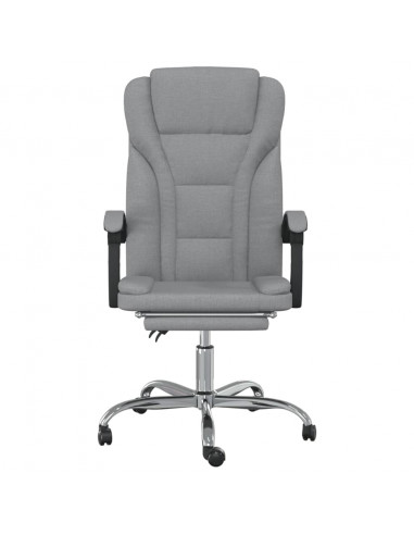 Poltrona da Ufficio Reclinabile Grigio Chiaro in Tessuto