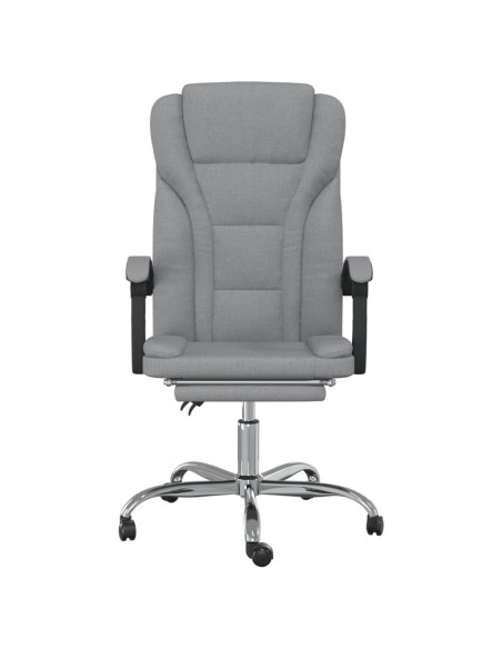 Poltrona da Ufficio Reclinabile Grigio Chiaro in Tessuto