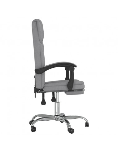 Poltrona da Ufficio Reclinabile Grigio Chiaro in Tessuto