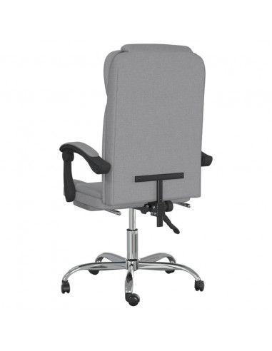 Poltrona da Ufficio Reclinabile Grigio Chiaro in Tessuto