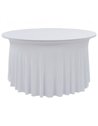 Copertura Elastica per Tavolo con Gonna 2 pz 180x74cm Bianco