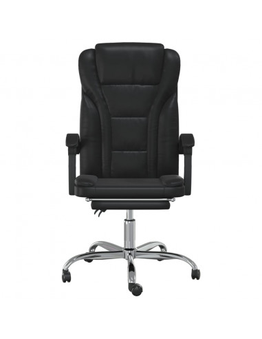 Poltrona da Ufficio Reclinabile Nera in Similpelle