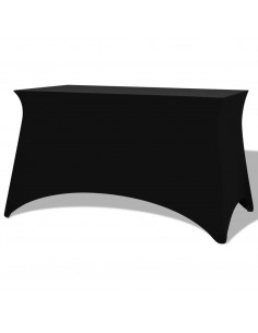 Fodere Elasticizzate per Tavolo 2 pezzi 183x76x74 cm Nero 2
