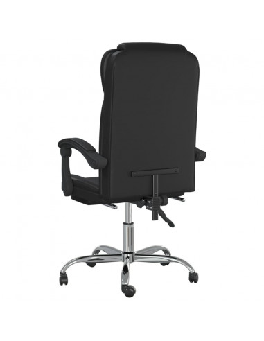 Poltrona da Ufficio Reclinabile Nera in Similpelle