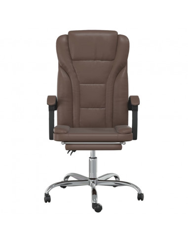 Poltrona da Ufficio Reclinabile Marrone in Similpelle