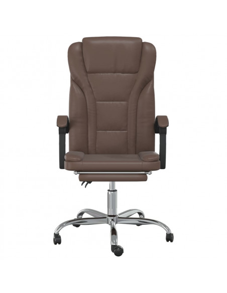 Poltrona da Ufficio Reclinabile Marrone in Similpelle