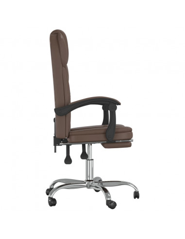 Poltrona da Ufficio Reclinabile Marrone in Similpelle