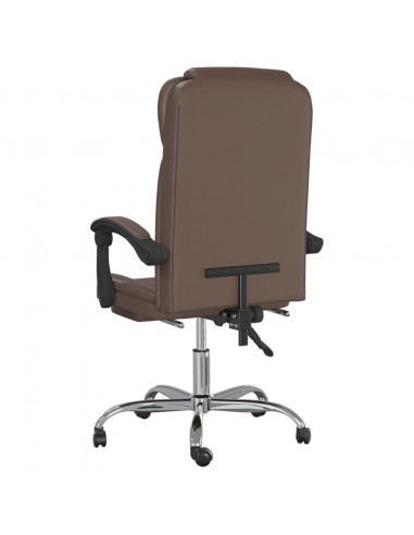 Poltrona da Ufficio Reclinabile Marrone in Similpelle