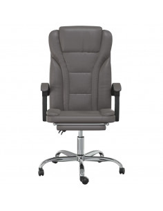 Poltrona da Ufficio Reclinabile Grigia in Similpelle 2