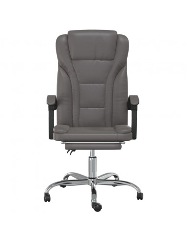 Poltrona da Ufficio Reclinabile Grigia in Similpelle