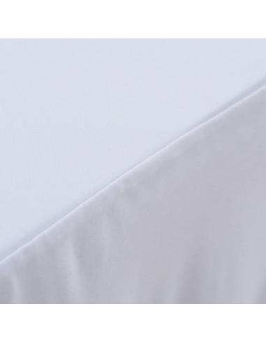 Copertura Elastica per Tavolo con Gonna 2 pz 243x76x74cm Bianco