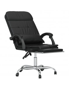 Poltrona da Ufficio Massaggiante Reclinabile Nera in Similpelle 2