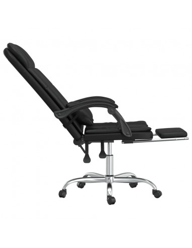Poltrona da Ufficio Massaggiante Reclinabile Nera in Similpelle