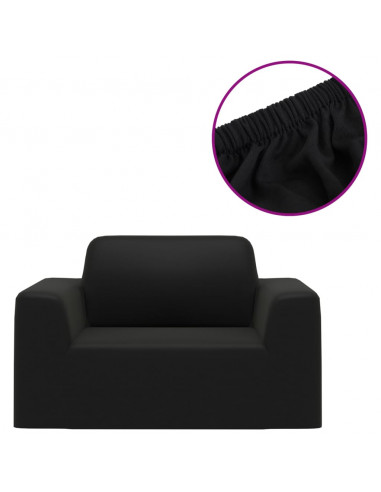 Fodera Elasticizzata per Divano in Jersey di Poliestere Nero