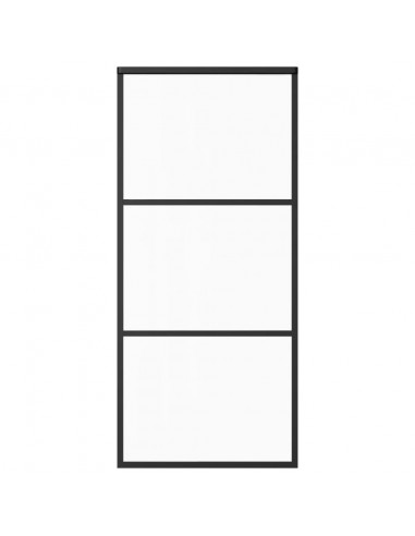 Porta Scorrevole con Kit Montaggio Vetro ESG Alluminio 90x205cm