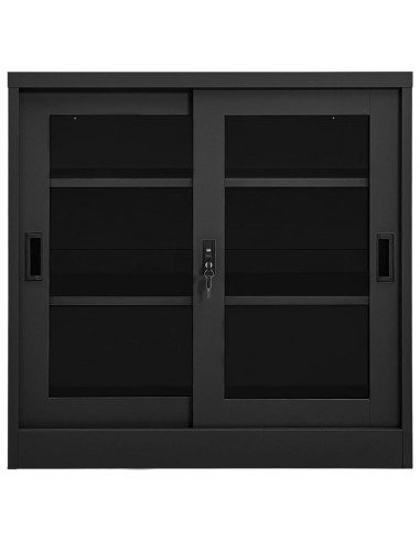 Armadio con Ante Scorrevoli Antracite 90x40x90 cm in Acciaio