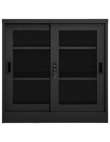 Armadio con Ante Scorrevoli Antracite 90x40x90 cm in Acciaio