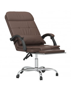 Poltrona da Ufficio Massaggiante Reclinabile marrone Similpelle 2