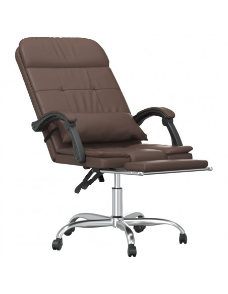 Poltrona da Ufficio Massaggiante Reclinabile marrone Similpelle