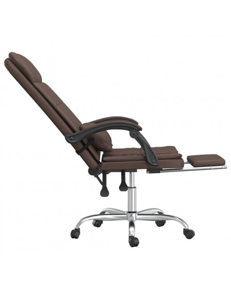 Poltrona da Ufficio Massaggiante Reclinabile marrone Similpelle