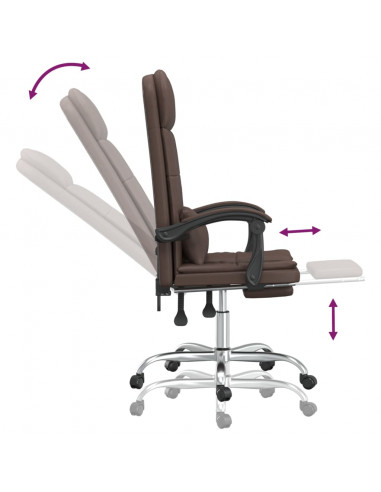 Poltrona da Ufficio Massaggiante Reclinabile marrone Similpelle