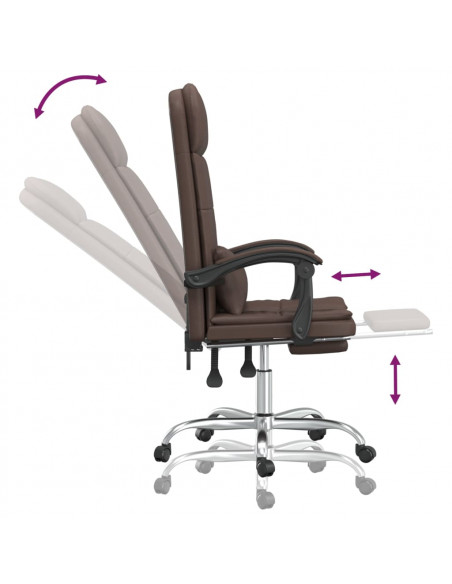 Poltrona da Ufficio Massaggiante Reclinabile marrone Similpelle