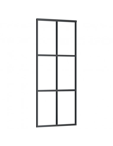 Porta Scorrevole con Kit Montaggio Vetro ESG Alluminio 76x205cm