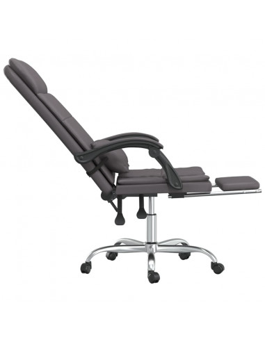 Poltrona da Ufficio Massaggiante Reclinabile Grigio Similpelle