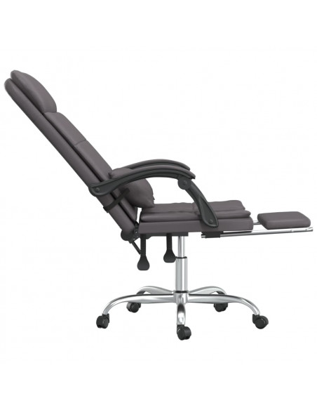Poltrona da Ufficio Massaggiante Reclinabile Grigio Similpelle