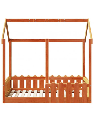 Giroletto Casetta Bambini Marrone Cera 70x140 cm Massello Pino