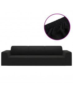 Fodera Elasticizzata per Divano 4 Posti Jersey Poliestere Nero 2
