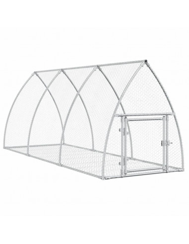 Gabbia per Conigli Argento 300x105x120 cm in Acciaio Zincato