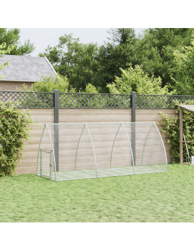 Gabbia per Conigli Argento 300x105x120 cm in Acciaio Zincato