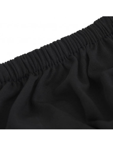 Fodera Elasticizzata per Divano 4 Posti Jersey Poliestere Nero