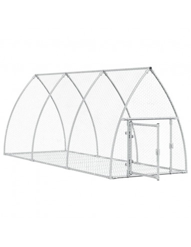 Gabbia per Conigli Argento 300x105x120 cm in Acciaio Zincato