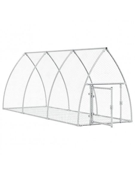 Gabbia per Conigli Argento 300x105x120 cm in Acciaio Zincato