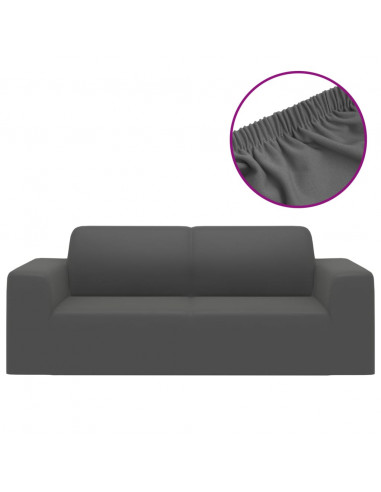 Fodera Elasticizzata Divano 2 Posti Jersey Poliestere Antracite
