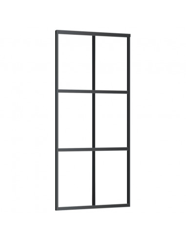 Porta Scorrevole con Kit Montaggio Vetro ESG Alluminio 90x205cm