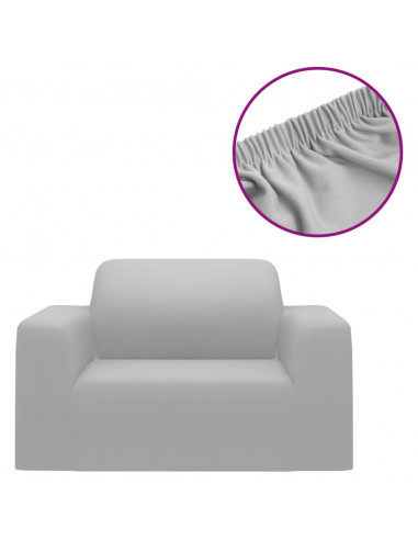 Fodera Elasticizzata per Divano in Jersey di Poliestere Grigio