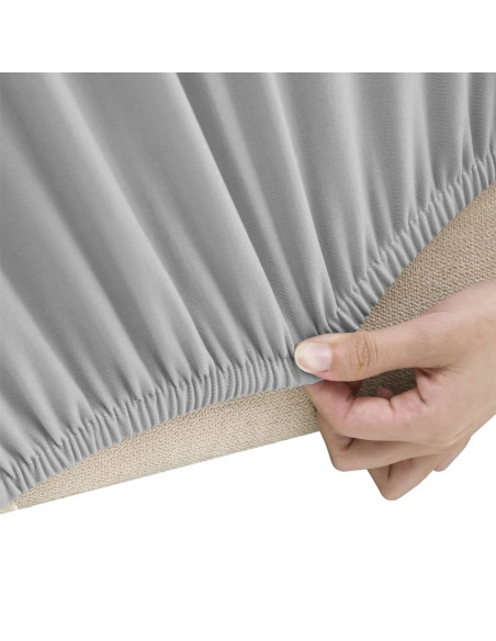 Fodera Elasticizzata Divano 3 Posti in Jersey Poliestere Grigio